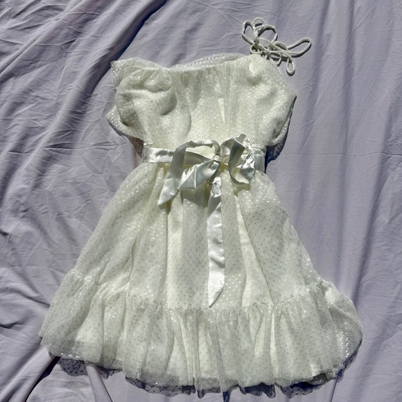 Lulus Ivory One-Shoulder Ruffle Mini Dress - Picture 3 of 6